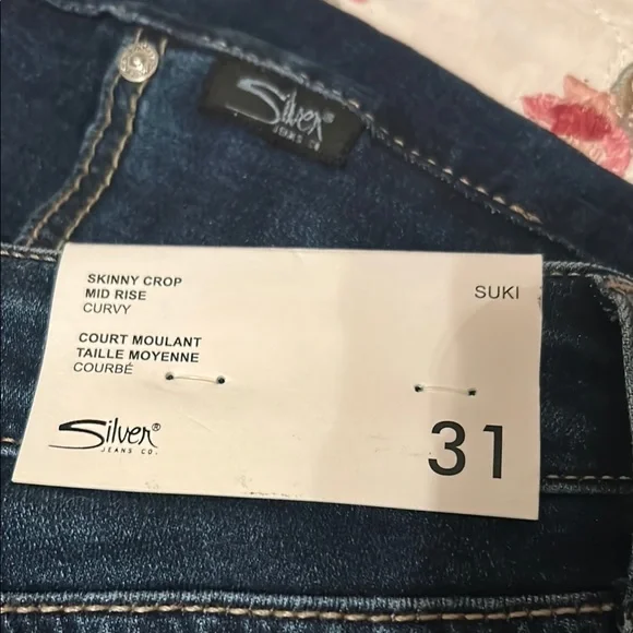 🆕Silver Jeans⭐️NWT⭐️Blue Skinny Crop Midrise Curvy SUKI JEANS Size 31 - Picture 6 of 14
